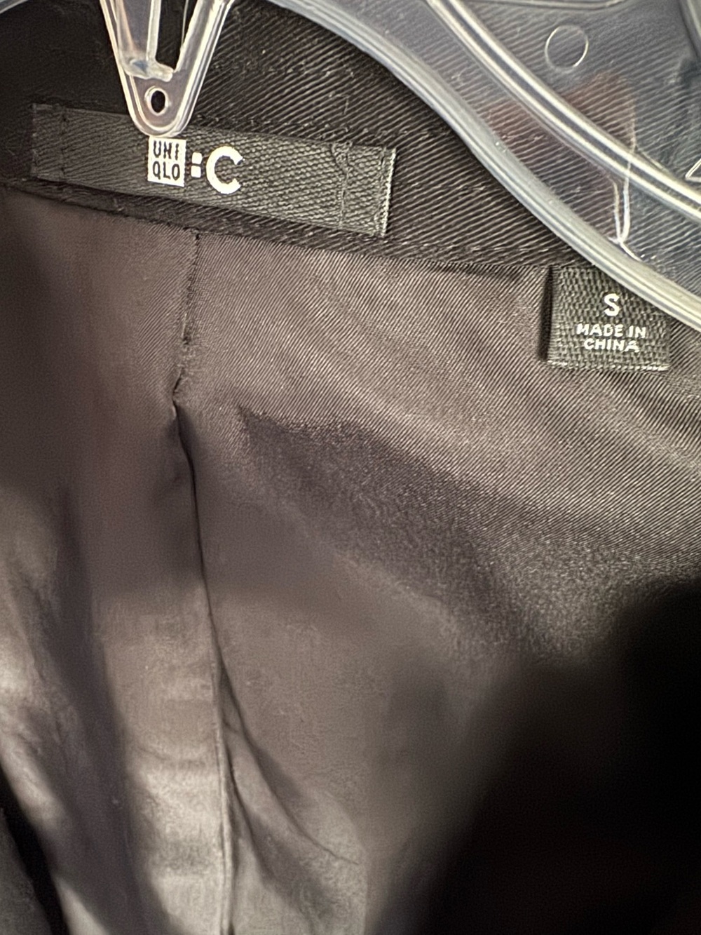 Uniqlo Black Cotton Double Breasted Structured Chic Long Trench Coat w Belt SM - Picture 10 of 13